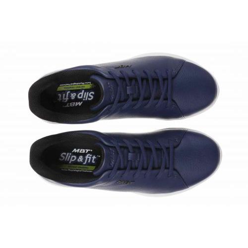 Men's navy MBT SF-4000 lace-up trainers with arch support, Slip & Fit technology, and sporty design.