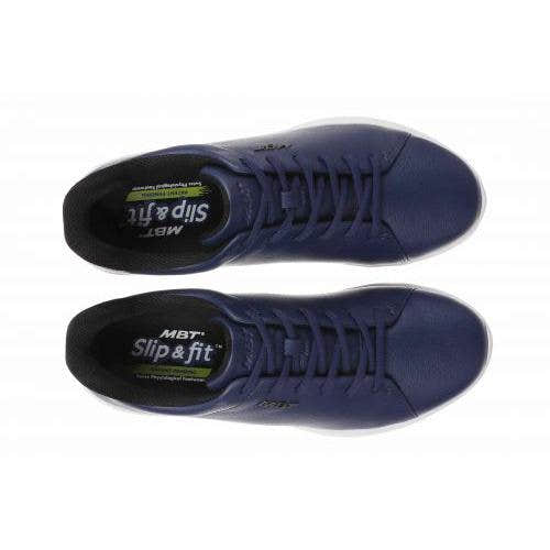 Men's navy MBT SF-4000 lace-up trainers with arch support, Slip & Fit technology, and sporty design.