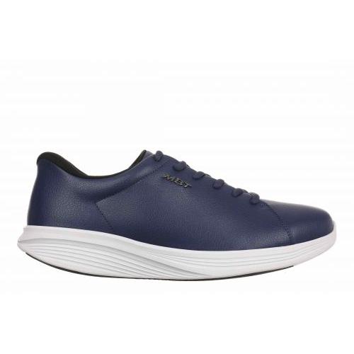 Men's navy MBT SF-4000 arch support lace-up trainers with cushioned white sole and supportive design.