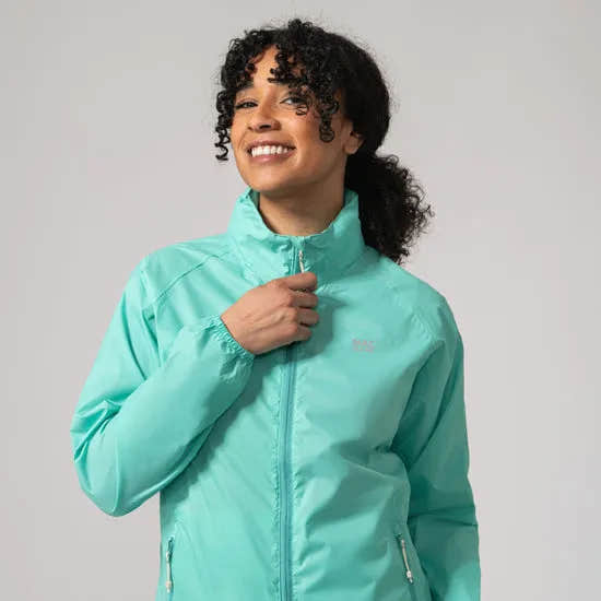 Unisex Tiffany Green Mac In A Sac Mias Origin 2 jacket with zip closure and side pockets, lightweight and water-resistant.