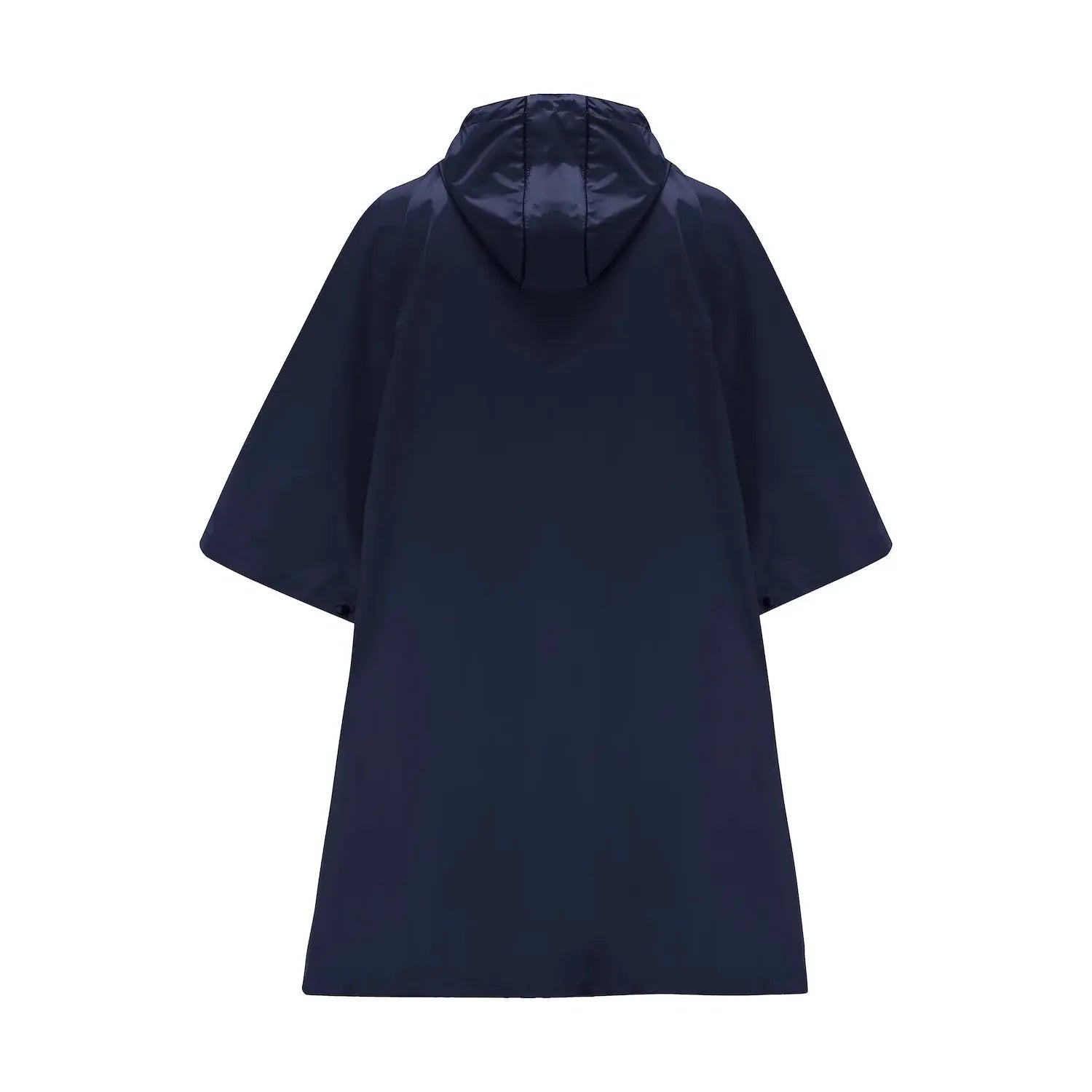 Mac In A Sac Unisex Origin 2 Navy Poncho with hood, lightweight waterproof rain protection, oversized fit.