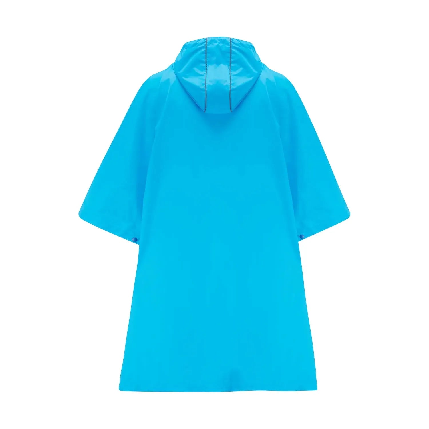 Neon blue unisex Mac In A Sac Origin 2 poncho with hood, lightweight waterproof rain protection.