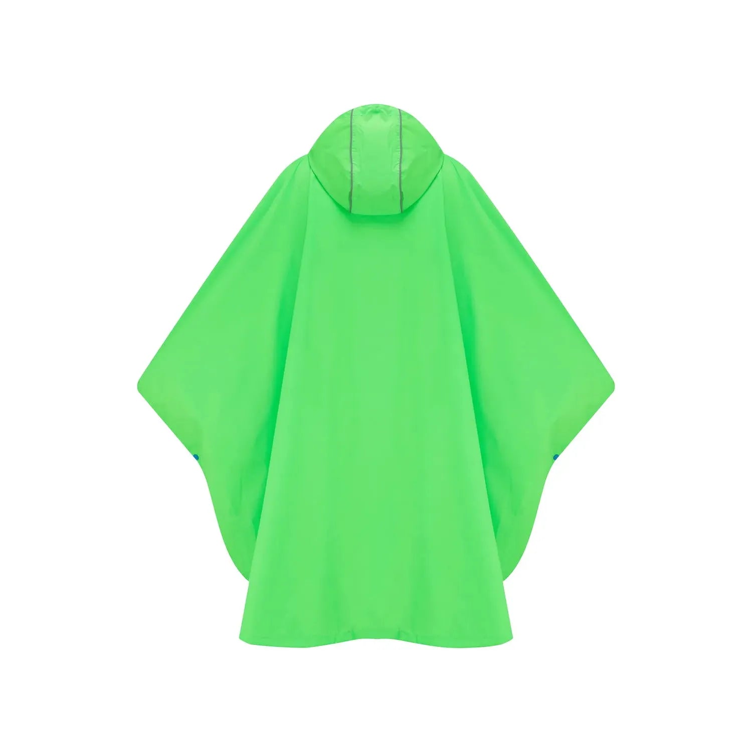 Neon green unisex Mac In A Sac Origin 2 poncho with hood, waterproof, lightweight, and packable rainwear.