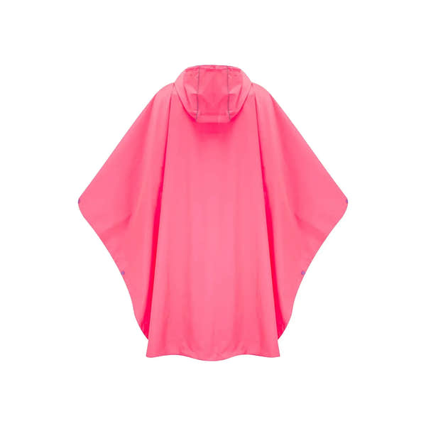 Unisex neon pink water-resistant poncho with hood, lightweight design, from Mac In A Sac Origin 2 collection.