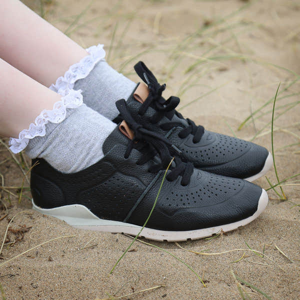 Maria Lya 277301 Ladies Black Leather Trainers - elevate your sole