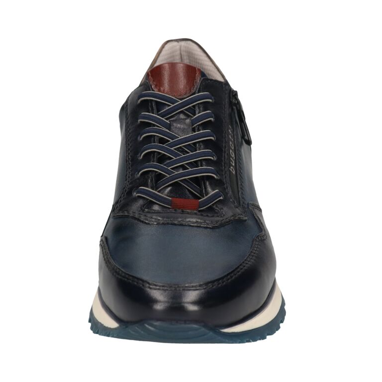 Bugatti Philip 331-AG809-4141-4140 Mens Dark Blue / Blue Leather Zip & Lace Trainers