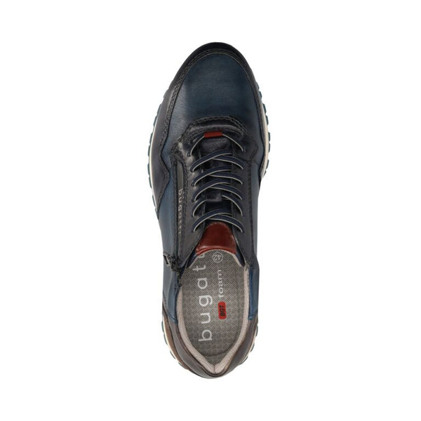 Bugatti Philip 331-AG809-4141-4140 Mens Dark Blue / Blue Leather Zip & Lace Trainers