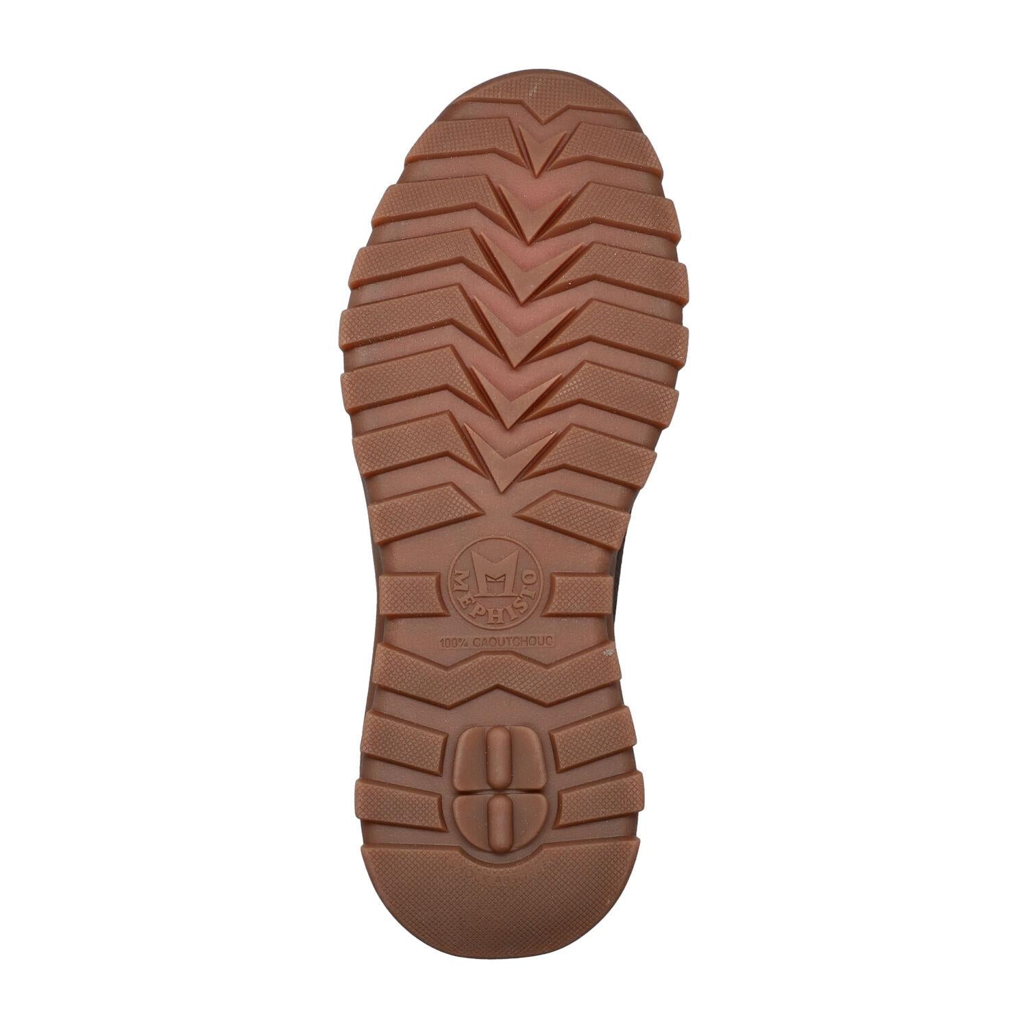 Mephisto Flynn men's dark brown nubuck lace-up trainers with rugged sole and cushioned comfort.