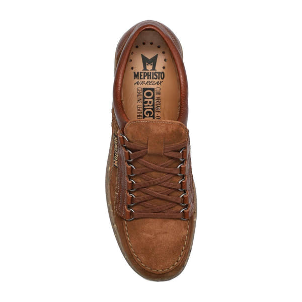 Mephisto Rainbow men's brown suede lace-up shoes with leather interior and classic design.