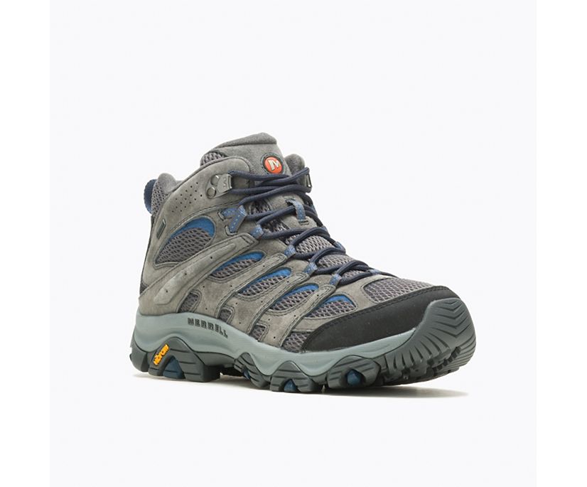 Merrell Moab 3 Mid Gore-tex Mens Granite And Poseidon Lace Up Walking Boots-elevate your sole