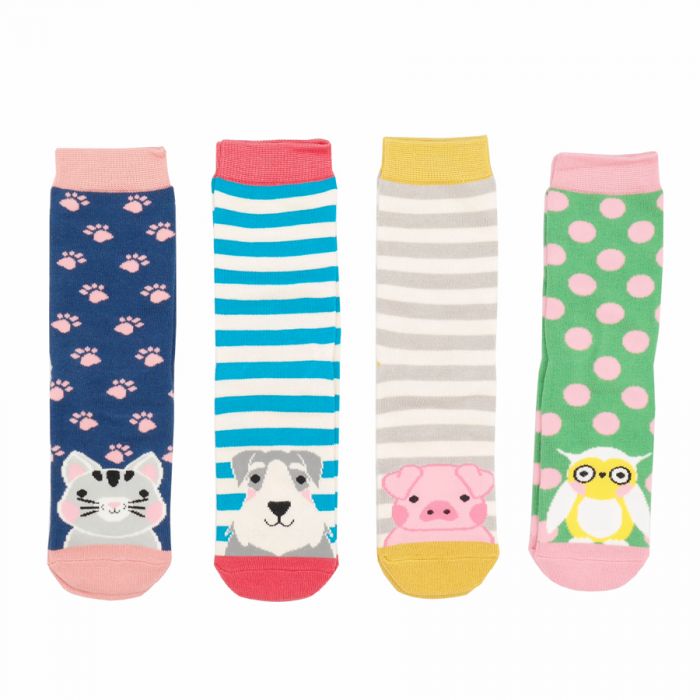 Miss Sparrow BK004 Girls 2-3 Animal Socks Box-elevate your sole