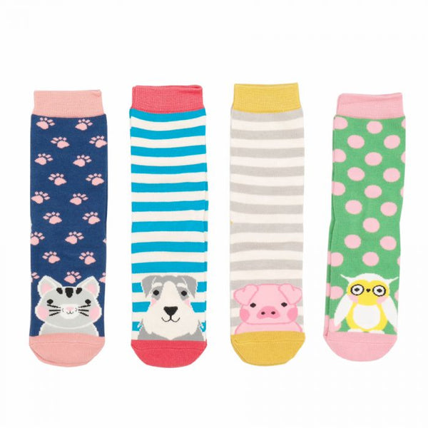 Miss Sparrow BK004 Girls 2-3 Animal Socks Box-elevate your sole