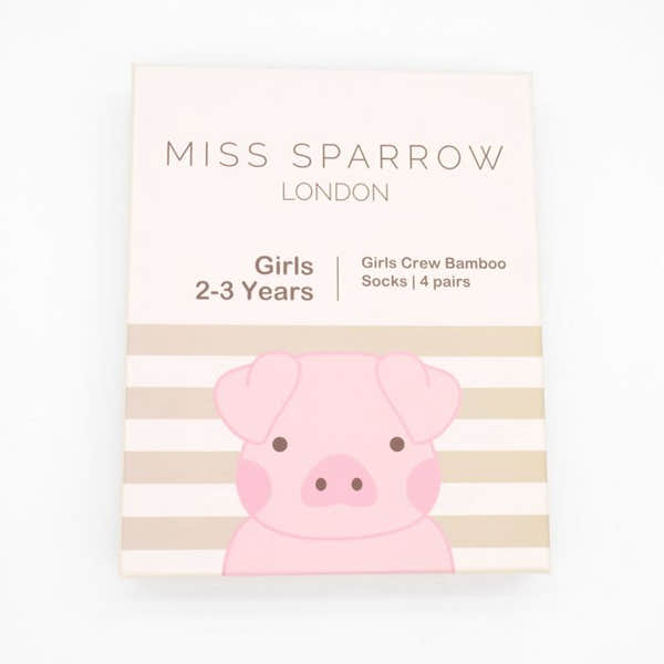 Miss Sparrow BK004 Girls 2-3 Animal Socks Box-elevate your sole
