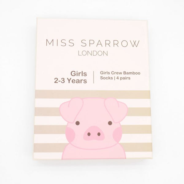Miss Sparrow BK004 Girls 2-3 Animal Socks Box-elevate your sole