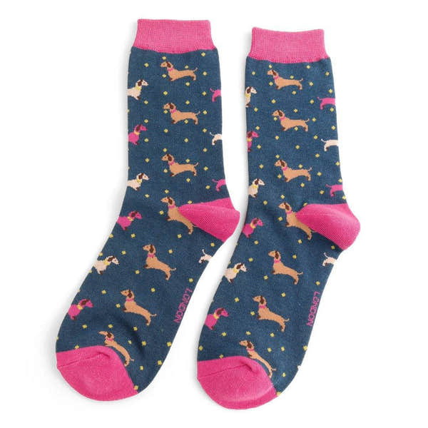 Miss Sparrow Sausage Dogs & Spots Socks-elevate your sole