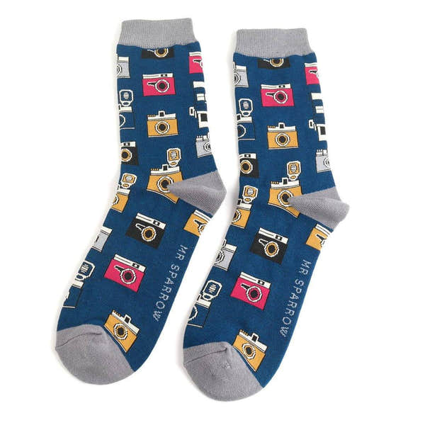 Mr Sparrow Retro Cameras Socks-elevate your sole
