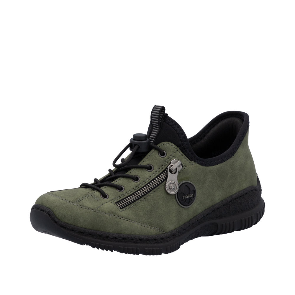 Rieker N3267-54 Ladies Green Ready2Go Slip On Shoes