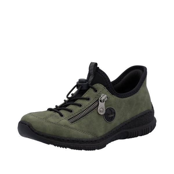 Rieker N3267-54 Ladies Green Ready2Go Slip On Shoes