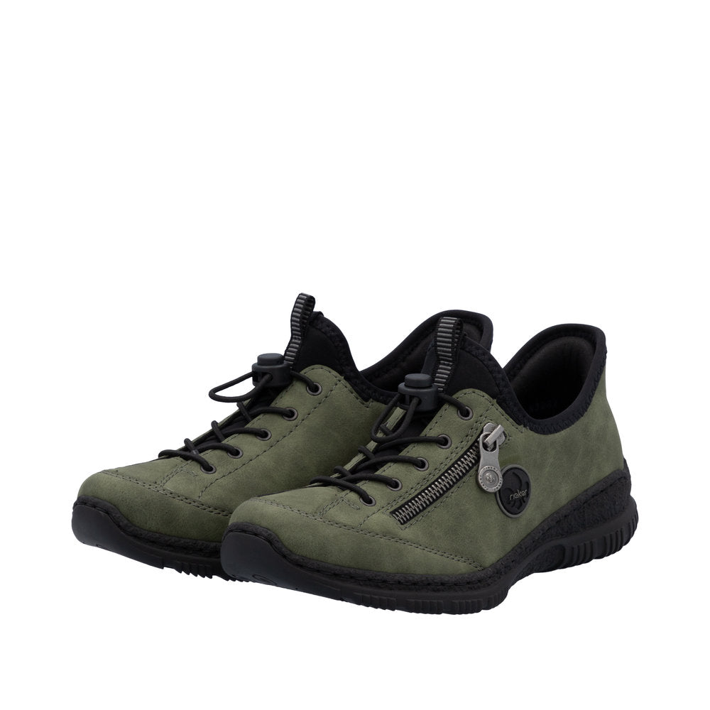 Rieker N3267-54 Ladies Green Ready2Go Slip On Shoes