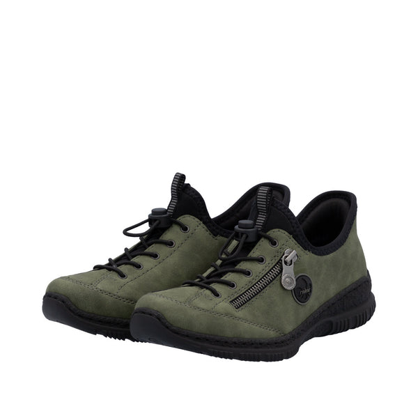 Rieker N3267-54 Ladies Green Ready2Go Slip On Shoes