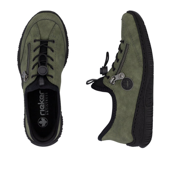 Rieker N3267-54 Ladies Green Ready2Go Slip On Shoes