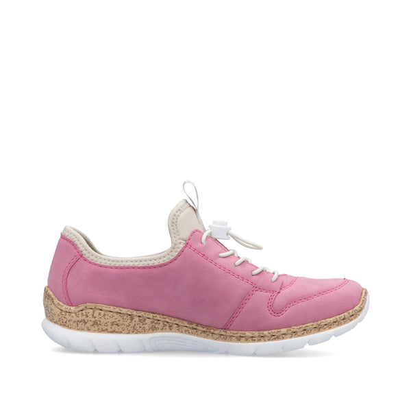 Rieker N42G0-31 Ladies Pink Lace Up Shoes