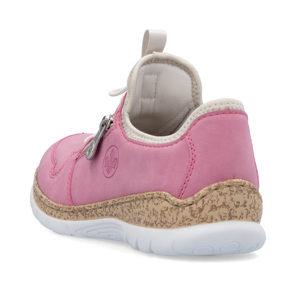 Rieker N42G0-31 Ladies Pink Lace Up Shoes