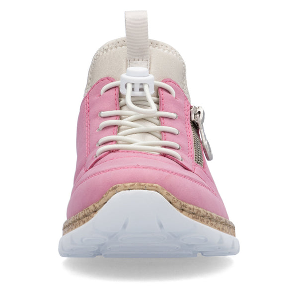 Rieker N42G0-31 Ladies Pink Lace Up Shoes