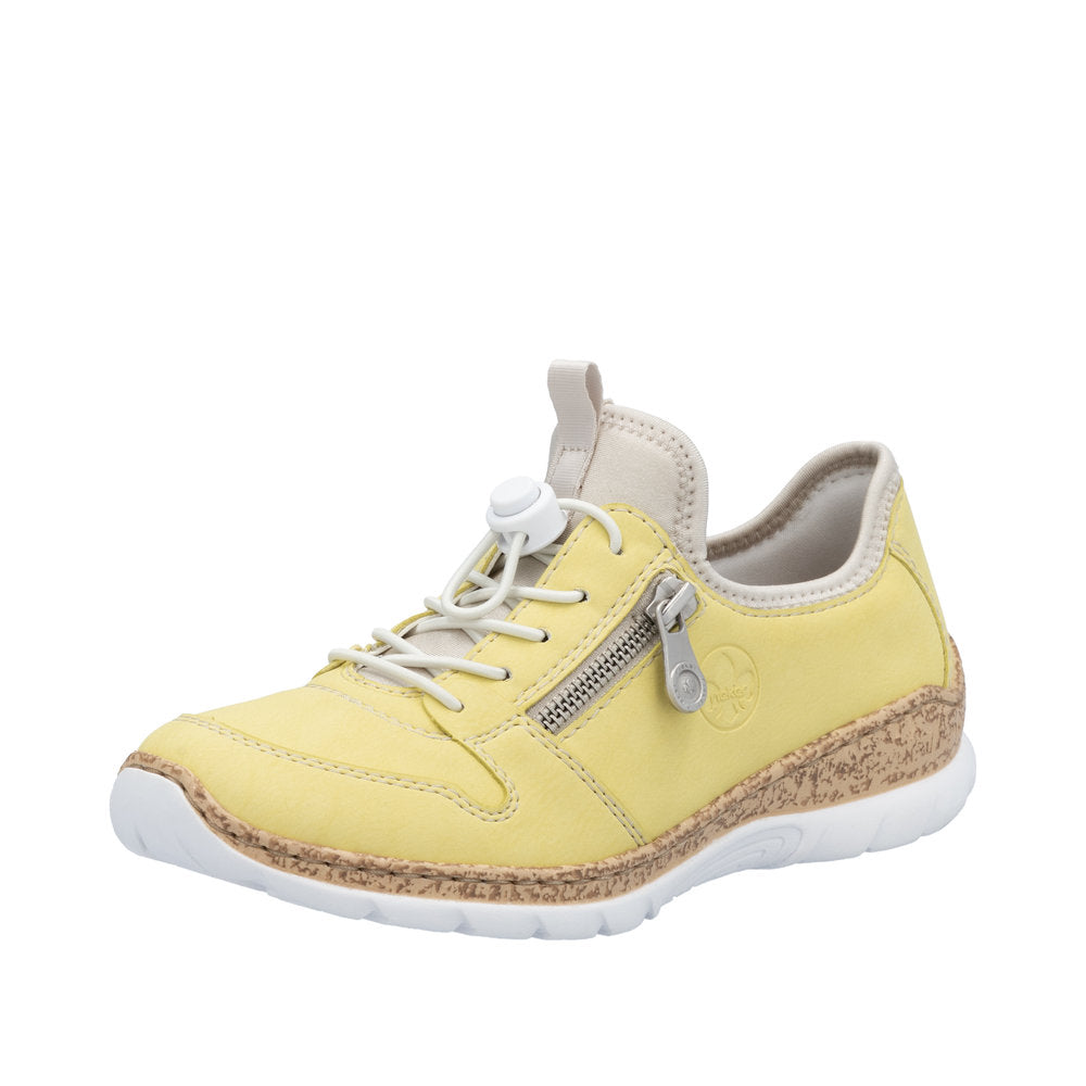 Rieker N42G0-68 Ladies Yellow Elasticated Shoes