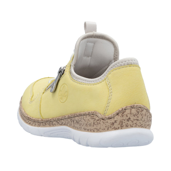Rieker N42G0-68 Ladies Yellow Elasticated Shoes