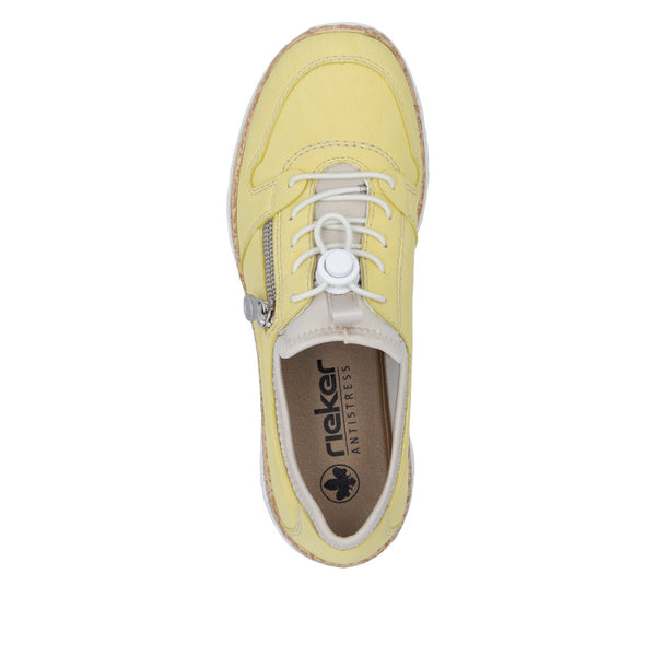 Rieker N42G0-68 Ladies Yellow Elasticated Shoes