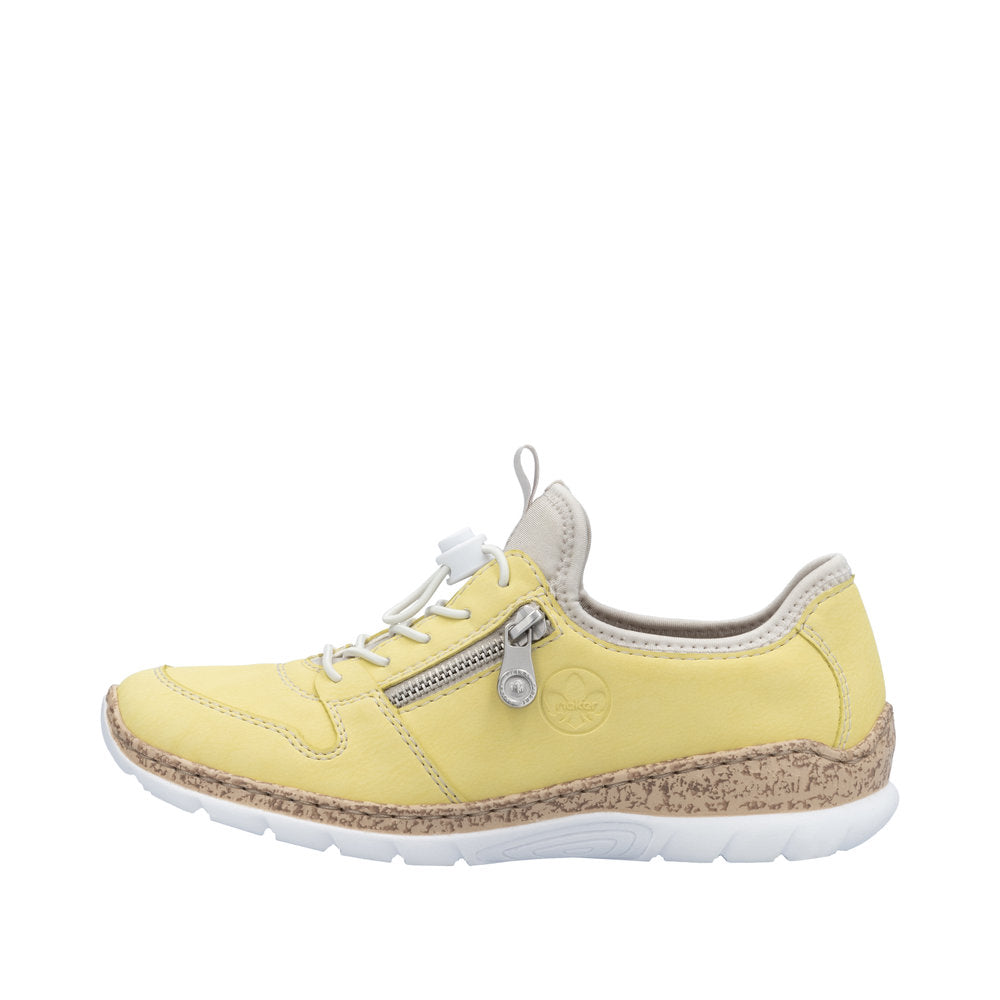 Rieker N42G0-68 Ladies Yellow Elasticated Shoes