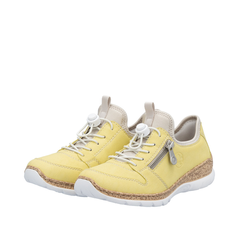 Rieker N42G0-68 Ladies Yellow Elasticated Shoes
