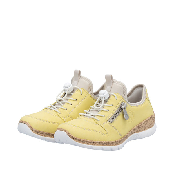 Rieker N42G0-68 Ladies Yellow Elasticated Shoes