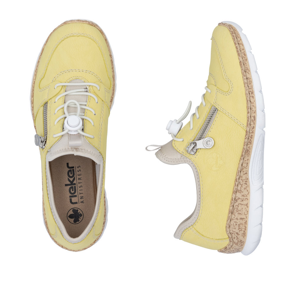 Rieker N42G0-68 Ladies Yellow Elasticated Shoes