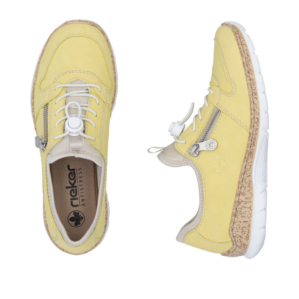 Rieker N42G0-68 Ladies Yellow Elasticated Shoes