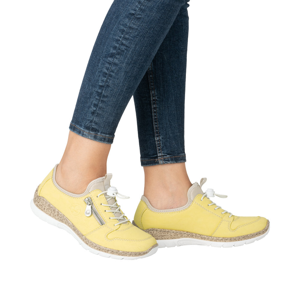 Rieker N42G0-68 Ladies Yellow Elasticated Shoes