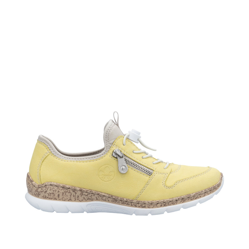 Rieker N42G0-68 Ladies Yellow Elasticated Shoes