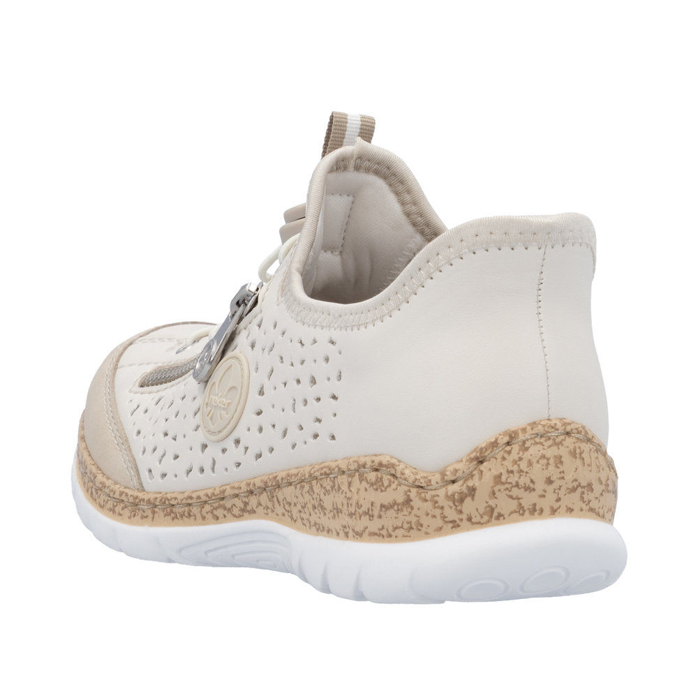 Rieker N42V3-60 Ladies Beige Elasticated Shoes