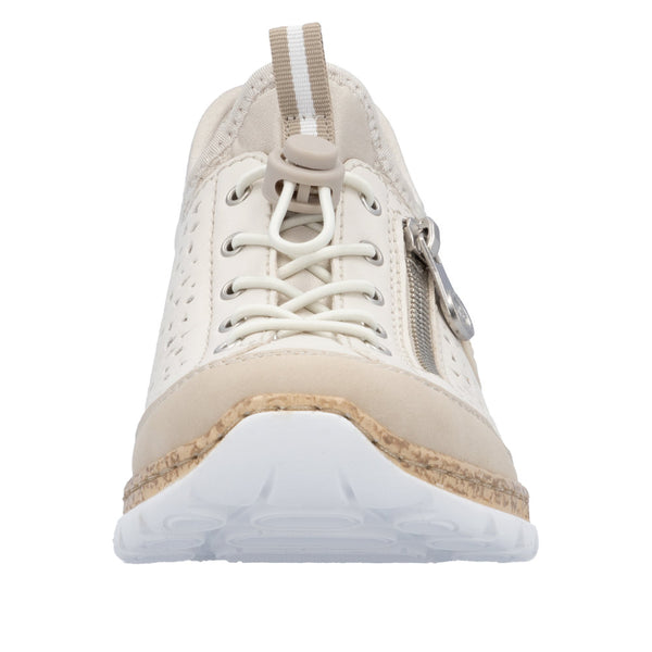 Rieker N42V3-60 Ladies Beige Elasticated Shoes