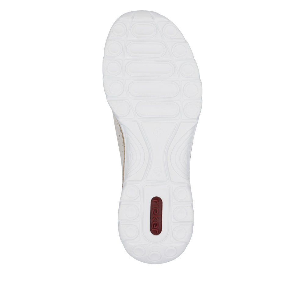 Rieker N42V3-60 Ladies Beige Elasticated Shoes
