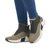 Rieker N6352-52 Ladies Green Front Zip Ankle Boots