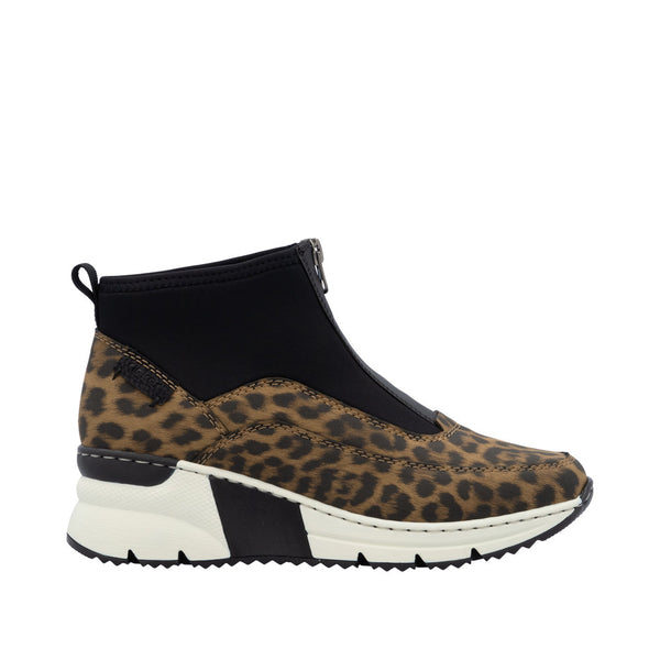 Rieker N6352-90 Ladies Multi Front Zip Ankle Boots
