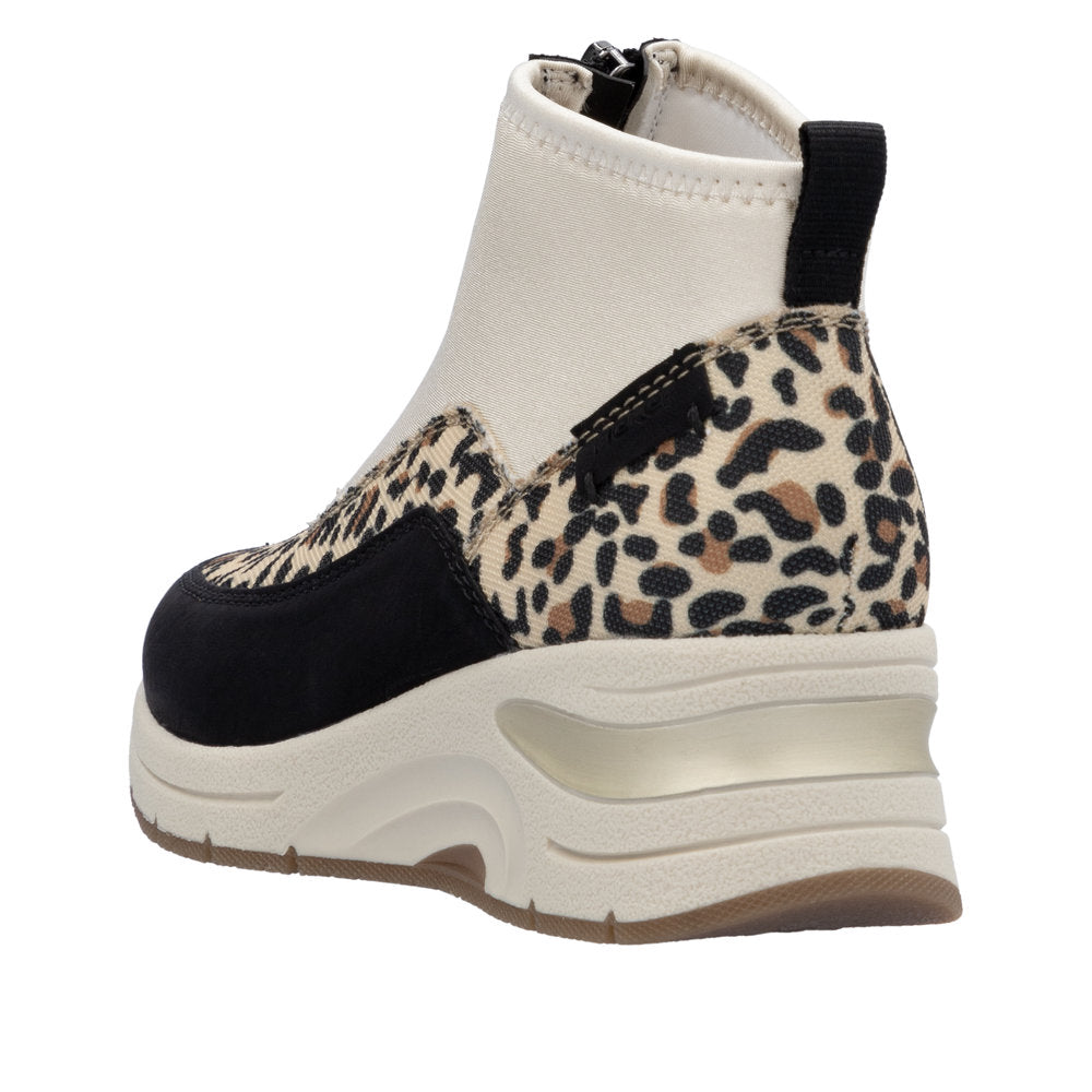 Rieker N9362-90 Ladies Wide Multi Front Zip Ankle Boots