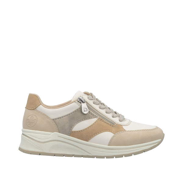 Rieker N9518-60 Ladies Wide Multi Zip & Lace Trainers