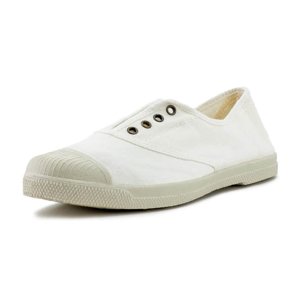 Natural World 102 / 505 Ladies  Blanco Textile Vegan Slip On Shoes