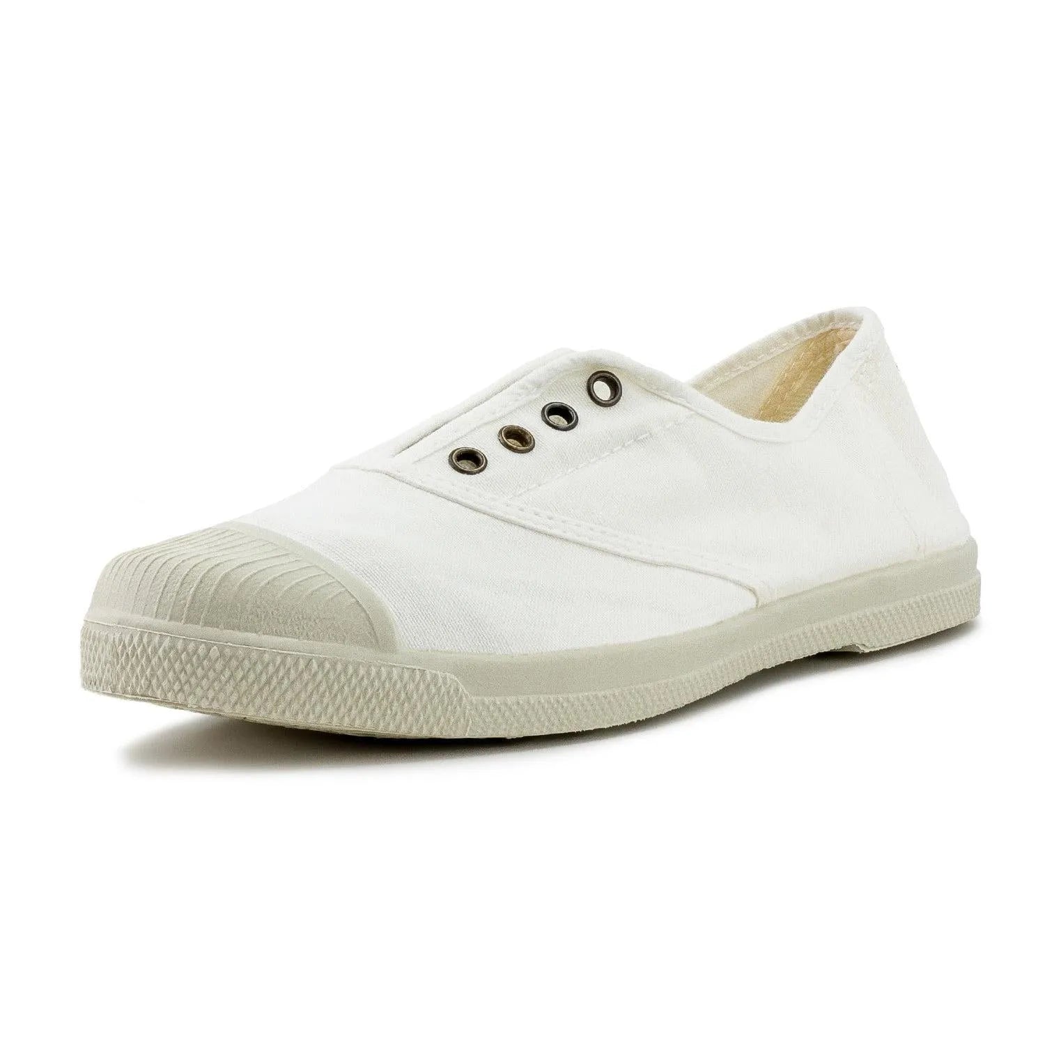 Natural World 102 / 505 Ladies Blanco Textile Vegan Slip On Shoes