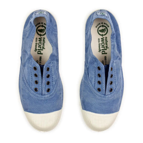 Natural World 102E / 690 Ladies Celest textile Vegan Slip On Shoes