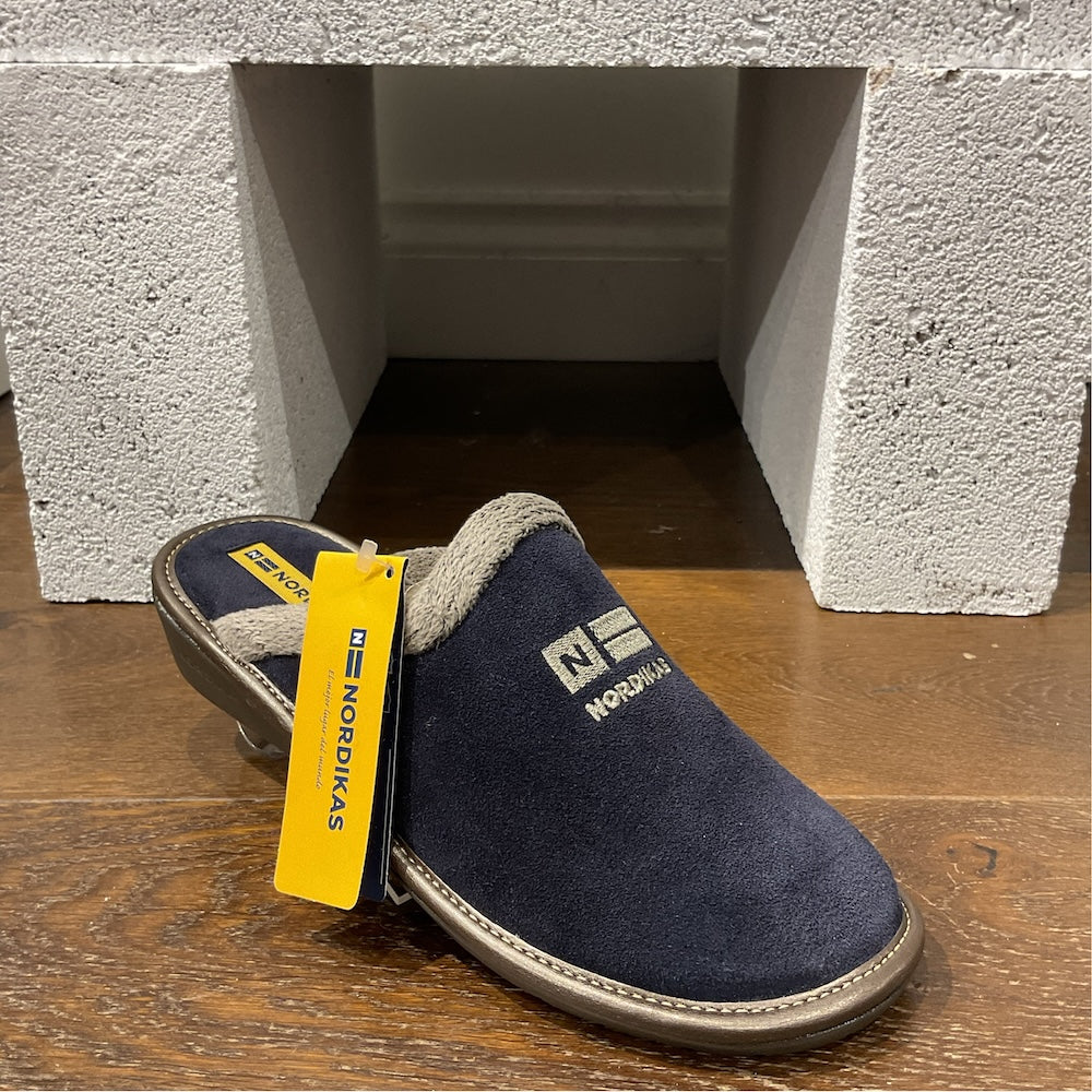 Nordikas 238 Ladies Spanish Marine Suede Slip-On Mules with cozy lining and cushioned footbed.