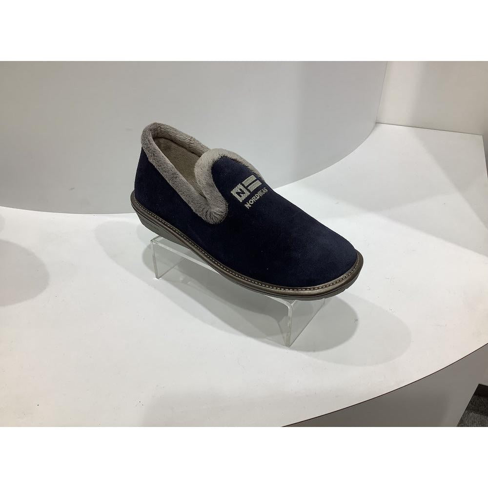 Nordikas 305 Ladies Spanish Marine Suede Slip-On slippers with plush lining and logo detail.